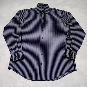 Kenneth Cole Reaction Dress Shirt Size 15-15 1/2 34-35 Black/Blue